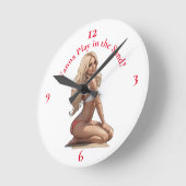 ビキニビーチガールサンダー_コーブ ラウンド壁時計 (傾斜)