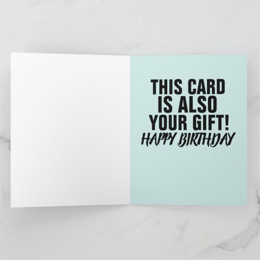 ビキニビーチガール面白い誕生日グリーティングカード カード (内部)