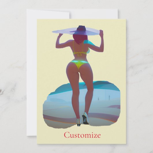 ビキニブティビーチガールサンダー_コーブ 招待状 (正面)