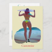 ビキニブティビーチガールサンダー_コーブ 招待状 (正面/裏面)