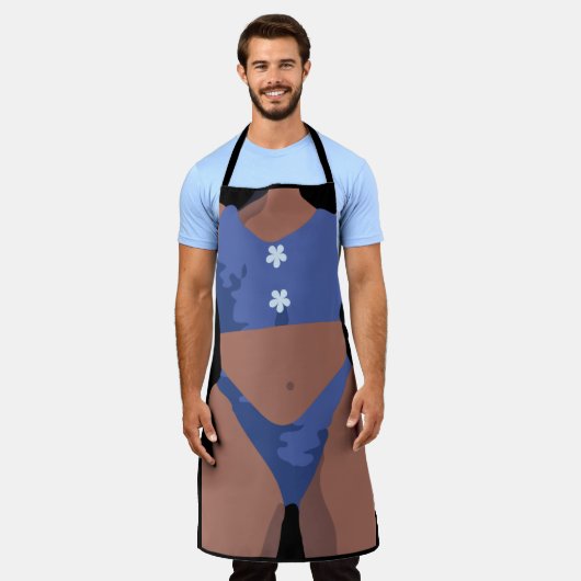 ビキニブルー エプロン (着用した状態)