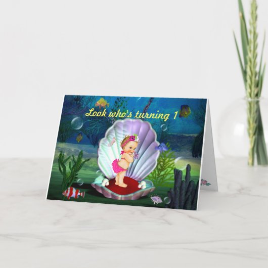 ビキニベビーオイスターシェルパーティの招待状 招待状 (正面)