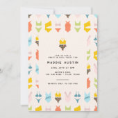 ビキニモダントゥイーン10代の誕生日プールパーティー 招待状 (正面)