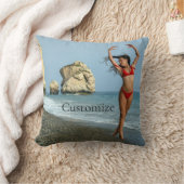 ビキニモデル踊りサンダー_コーブ クッション (ブランケット)