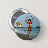 ビキニモデル踊りサンダー_コーブ 缶バッジ (正面&裏面)