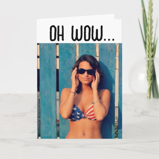 ビキニ女の子のための丘の誕生日カード上の彼 シーズンカード (正面)