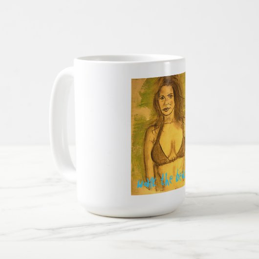 ビキニ女子歩く コーヒーマグカップ (正面左)