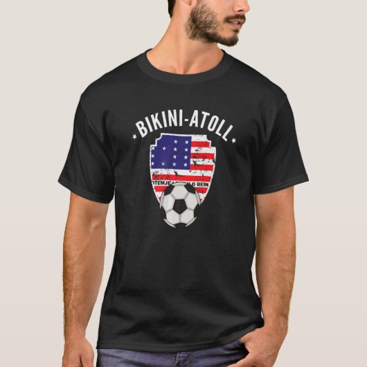 ビキニ環礁サッカー国旗ビキニ環礁プリ Tシャツ (正面)