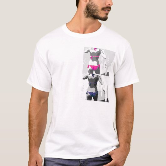 ~ビキニ~アポップ・アートのートT型、千鳥型 Tシャツ (正面)