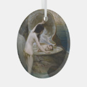 ビキニ・ニンフによって貝殻で見つかった水ベビー ガラスオーナメント (正面右)