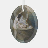 ビキニ・ニンフによって貝殻で見つかった水ベビー ガラスオーナメント (正面左)