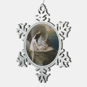 ビキニ・ニンフによって貝殻で見つかった水ベビー スノーフレークピューターオーナメント (右)