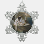 ビキニ・ニンフによって貝殻で見つかった水ベビー スノーフレークピューターオーナメント (正面)