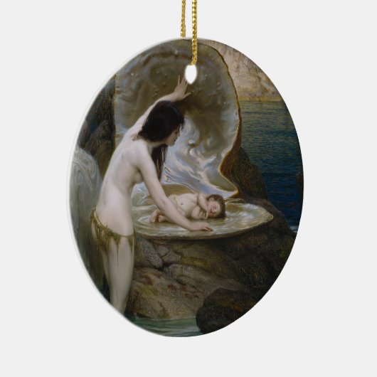 ビキニ・ニンフによって貝殻で見つかった水ベビー セラミックオーナメント (右)