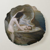 ビキニ・ニンフによって貝殻で見つかった水ベビー ラウンドクッション (裏面)