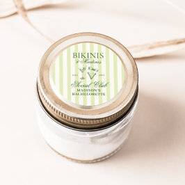 ビキニ&マルティニスグリーンストライプの ラウンドシール