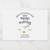 ビキニ&マルティニストロピカルプールヘンバッチェロレット リキュールボトルラベル (シングルラベル)