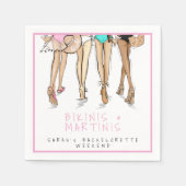 ビキニ&マルティニバチェロレッテ週末 スタンダードカクテルナプキン (正面)