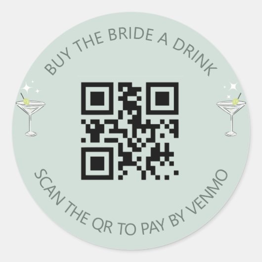 ビキニ＆マルティーニ 花嫁の為のドリンクステッカー ラウンドシール (正面)
