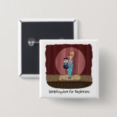 ビギナーおもしろいカードまたはギフトのためのVentriloquism。 缶バッジ (正面&裏面)