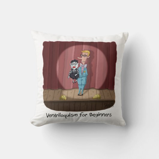 ビギナー向けVentriloquismおもしろい誕生日カード クッション (正面)