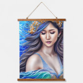 ビギリングブルー防波堤 |ファンタジー女神アート 吊り下げ型タペストリー (正面)