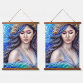 ビギリングブルー防波堤 |ファンタジー女神アート 吊り下げ型タペストリー (ダブル)