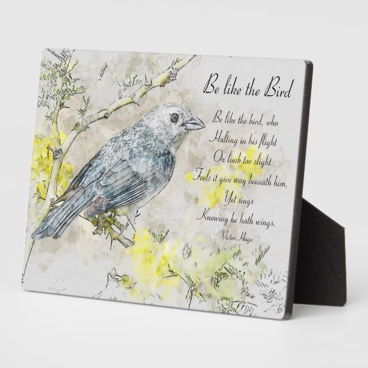 ビクター・ウゴ・プラークの鳥の詩のようになる フォトプラーク (側面)