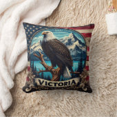 ビクトリアの山に囲まれたアメリカン・イーグル クッション (ブランケット)