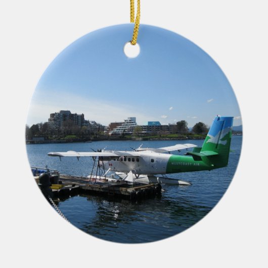 ビクトリアの景色の水上飛行機 セラミックオーナメント (正面)