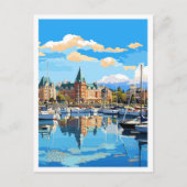 ビクトリアカナダアートヴィンテージトラベルイラストレーション ポストカード (正面)