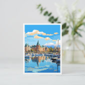 ビクトリアカナダアートヴィンテージトラベルイラストレーション ポストカード (スタンド正面)