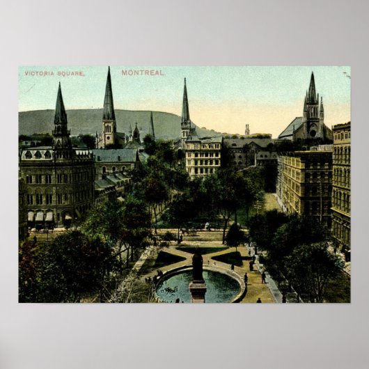 ビクトリアスクエアモントリオールヴィンテージ ポスター (正面)