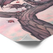 ビクトリアズツリーゴシック秋の妖精アート ポスター (角)