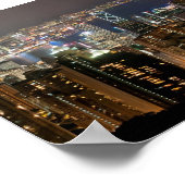 ビクトリアピークからの香港ナイトスカイライン ポスター (角)