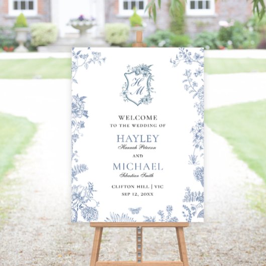 ビクトリアリージェンシーブルーフランスのガーデンウェルカムポスター ポスター