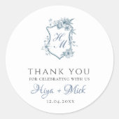 ビクトリアリージェンシーブルーフランスのガーデンステッカー ラウンドシール (正面)