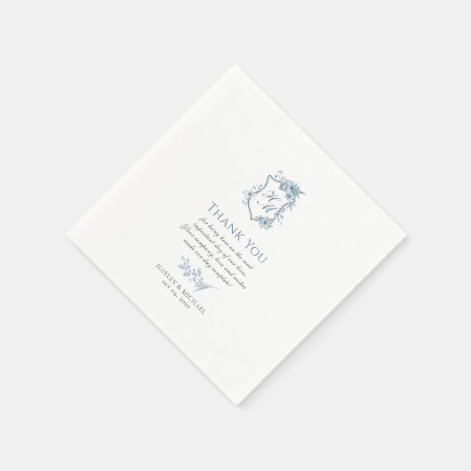 ビクトリアリージェンシーブルーフランスのガーデンペーパーナプキン スタンダードカクテルナプキン (角)