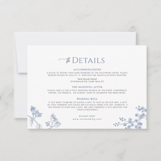 ビクトリアリージェンシーブルーフランスのガーデン詳細カード 出欠カード (正面)