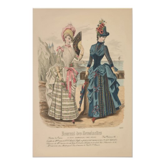 ビクトリアレディースアットザシーフランスのヴィンテージアド ポスター (正面)