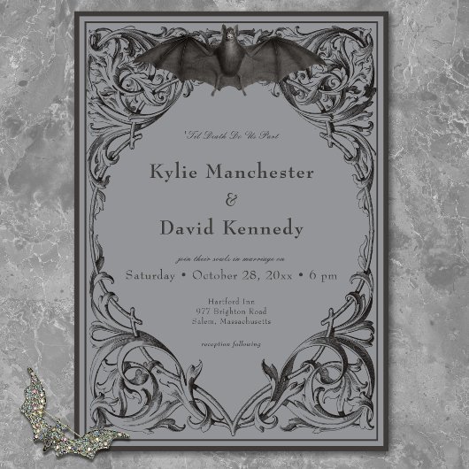 ビクトリアンこうもりまでデスブラック&グレイ結婚ズ 招待状