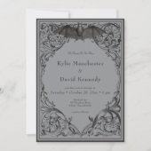 ビクトリアンこうもりまでデスブラック&グレー両面 招待状 (正面)