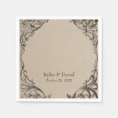 ビクトリアンこうもりまでデスブラック&タン結婚ズ スタンダードカクテルナプキン (正面)