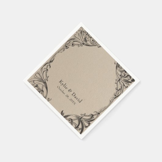 ビクトリアンこうもりまでデスブラック&タン結婚ズ スタンダードカクテルナプキン (角)