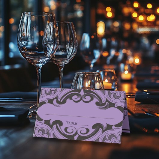 ビクトリアンこうもりまでデスブラック&パープル結婚ズ プレイスカード