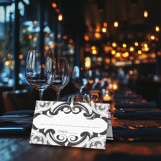 ビクトリアンこうもりまでデスブラック&ホワイト結婚ズ プレイスカード