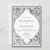 ビクトリアンこうもりまでデスブラック&ホワイト結婚ズ 招待状 (正面)
