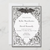 ビクトリアンこうもりまでデスブラック&ホワイト結婚ズ 招待状 (正面)