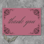 ビクトリアンこうもりトゥルデス・ブラック&ワイン結婚ズ サンキューカード