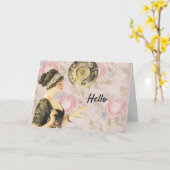 ビクトリアンこんにちは カード (黄色い花)